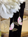Pink Butterfly Drop Earring