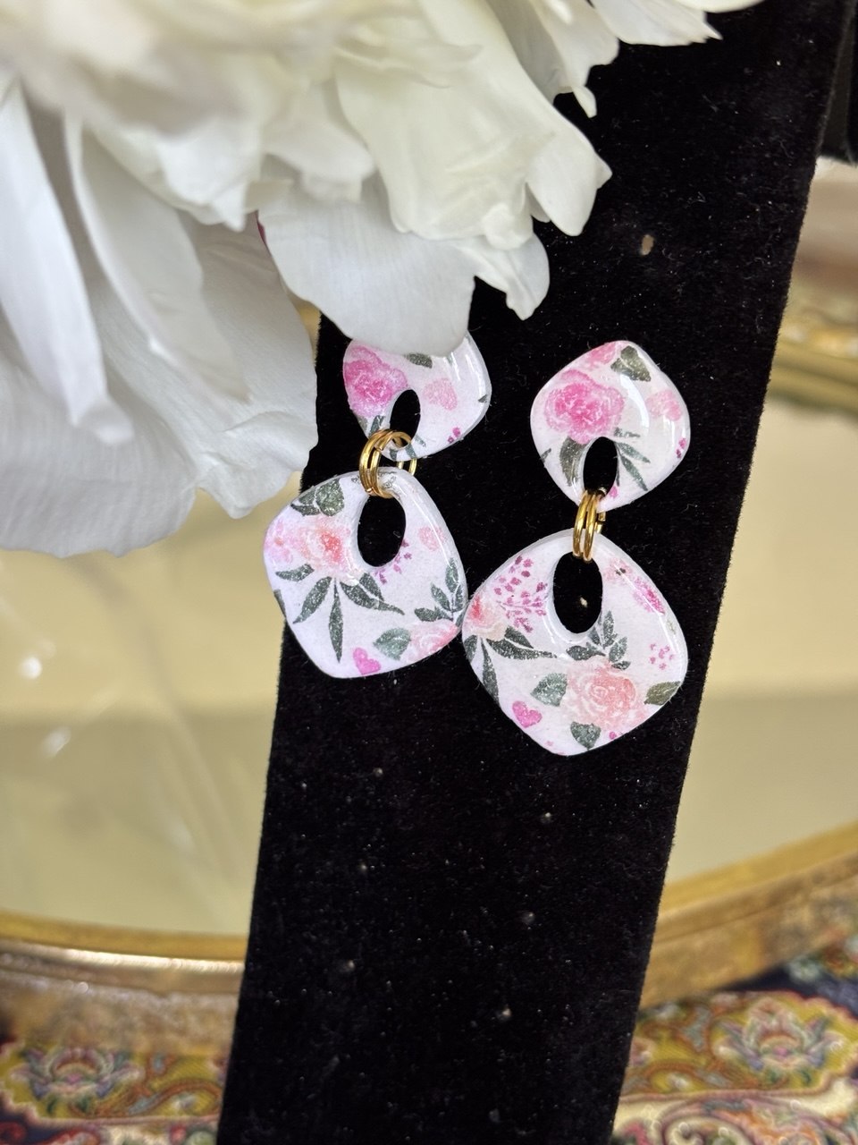 Geometric Floral Earrings